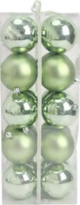 Set globuri Crăciun Lafiora plastic Ø 8 cm verde deschis 20 buc