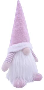 Figurină gnom Lafiora cu temporizator H 40 cm roz