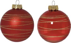 Set globuri Crăciun Lafiora sticlă Ø 8 cm roșu 4 buc