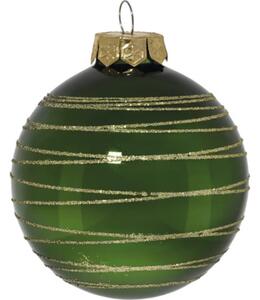 Set globuri Crăciun Lafiora sticlă Ø 8 cm verde 4 buc