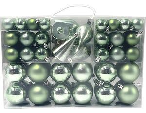 Set globuri Crăciun Lafiora plastic verde 100 buc