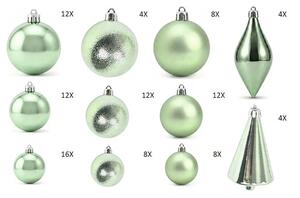Set globuri Crăciun Lafiora plastic verde 100 buc