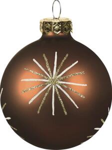 Set globuri Crăciun Lafiora sticlă Ø 8 cm cafeniu 4 buc