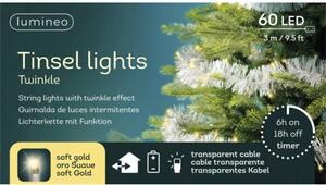 Ghirlandă luminoasă Lumineo Lametta 60 LED-uri 2,95 m argintiu