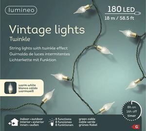 Ghirlandă luminoasă Lumineo Vintage 180 LED-uri 17,9 m alb cald