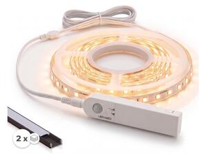 SET 1x bandă LED cu senzor FLEX LED/3,6W/4xAA 2 m + 2x profil încastrat de 1 m