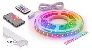 Set 1x bandă LED RGBW NEO LITE LED/24W/230V 5 m IP65 Wi-Fi + 5x profil de 1 m + telecomandă