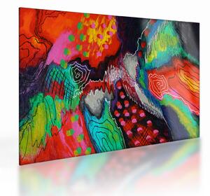 Tablou pe sticlă abstract - culori (70x50 cm)