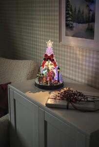 Scenă Brad Crăciun rotativ Konstsmide 8 LED-uri lumină colorată