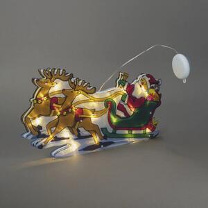 Decorațiune Moș Crăciun cu reni Konstsmide 20 LED-uri alb cald