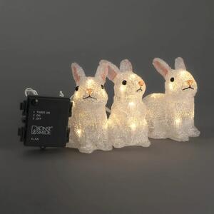 Set iepuri LED Konstsmide cu baterii alb cald