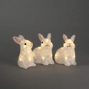Set iepuri LED Konstsmide cu baterii alb cald