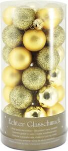 Set globuri Crăciun sticlă Ø 2,5 cm auriu 35 buc