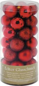 Set globuri Crăciun sticlă Ø 2,5 cm roșu 35 buc
