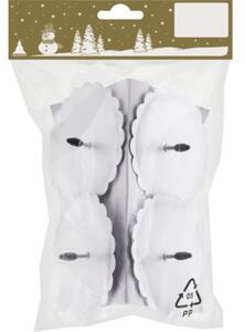 Set suport lumânări formă floare din metal Ø 7 cm argintiu 4 buc