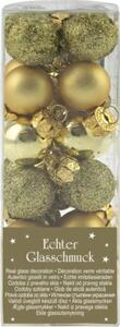 Set globuri Crăciun din sticlă Ø 2 cm auriu 24 buc
