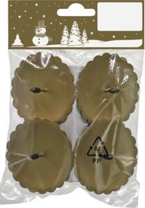 Set suport lumânări din metal Ø 6 cm auriu 4 buc