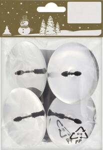 Set suport lumânări formă floare din metal Ø 6 cm argintiu 4 buc