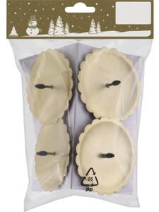 Set suport lumânări formă floare din metal Ø 7 cm aurie 4 buc