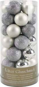 Set globuri Crăciun Ø 2 cm argintiu 35 buc