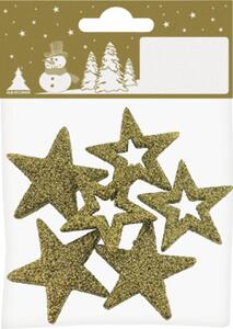 Set 6 stele decorative 4 cm auriu