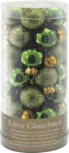 Set globuri Crăciun din sticlă Ø 2,5 cm verde 35 buc