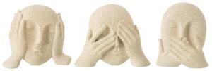 Fete, VSEE HEAR SPEAK , Bej, Sortiment de 3, L 21.5 W 7 H 17 cm