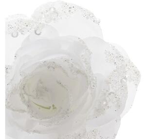 Trandafir decorativ, Ø 14 cm, H 8,5 cm, alb