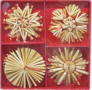 Set stele decorative cu agățătoare Ø 6 cm bej 16 buc