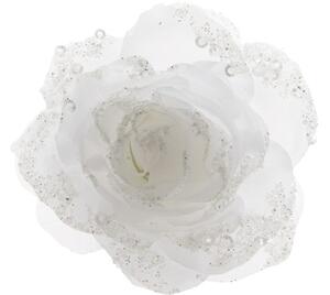 Trandafir decorativ, Ø 14 cm, H 8,5 cm, alb