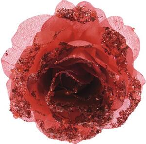 Trandafir decorativ, Ø 14 cm, H 8,5 cm, roșu