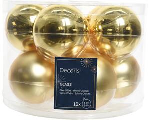 Set globuri Crăciun sticlă Ø 6 cm auriu 10 buc