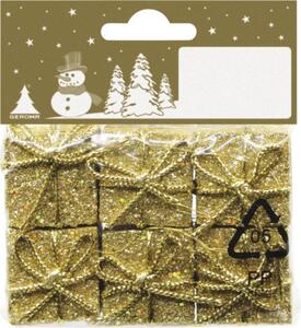 Set decorațiuni cadouri cu agățătoare auriu 6 buc