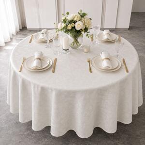 Fata de masa teflonata, rotunda, diametru 140cm, crem cu imprimeu ornamental F4