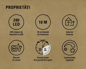 Ghirlandă luminoasă 240 LED-uri pentru exterior și interior Lafiora 18 m chihlimbar