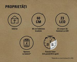 Brad de Crăciun artificial cu iluminare în sac de iută Lafiora Ø 38 cm H 60 cm verde