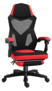 Vinsetto Scaun de Birou Ergonomic și Reclinabil cu Suport pentru Picioare Negru și Roșu | Aosom Romania