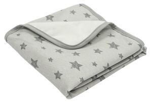 Paturica bebe din bumbac flausat moale si pufos pe interior 85x85 cm Kidizi Galaxy Grey
