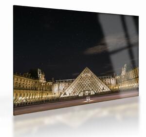 Tablou pe sticlă - Louvre nocturn (70x50 cm)