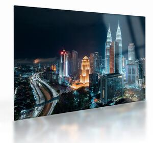 Tablou pe sticlă - Noaptea în Kuala Lumpur (70x50 cm)
