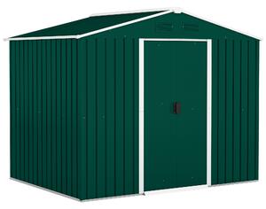 Outsunny Magazie de Grădină 3.6m² din Oțel, cu 2 Uși Glisante și 4 Ferestre de Ventilație, 236x174x190 cm, Verde | Aosom Romania