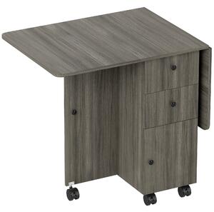 HOMCOM Masă Extensibilă pe 6 Roți cu 2 Sertare și Dulap cu Uși, din Lemn, 120x60x76.5 cm, Gri | Aosom Romania