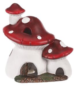 Decorație LED de toamnă Casă luminoasă în formă deciupercă, 14 x 10 x 15 cm, ceramică
