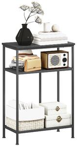 HOMCOM Consolă cu 3 Rafturi din Metal și Lemn, 55x30x81 cm, Negru | Aosom Romania