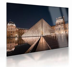 Tablou pe sticlă - Louvre noaptea (70x50 cm)