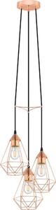 Eglo BYRON 78276 - Pendul pe cablu 3xE27/60W/230V, cu finisaj cupru