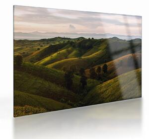 Tablou pe sticlă - Priveliște spre dealurile din Thailanda (70x50 cm)