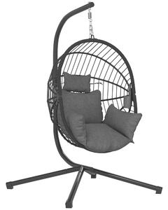 Outsunny Scaun Suspendat Ou, Inclusiv Pernă, Fotoliu, 120 cm x 106 cm x 188 cm, Gri | Aosom Romania