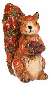 Decorație de toamnă Veveriță cu alune, 12 x 7 x 13cm, ceramică