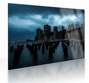 Tablou pe sticlă - Privire spre Zgârâie nori din New York (70x50 cm)